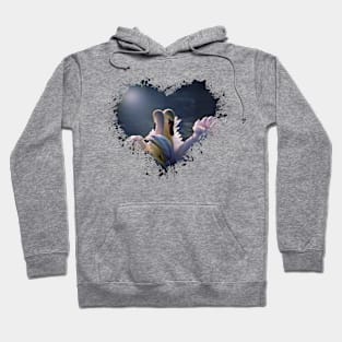 Moonlight Swans Heart Hoodie